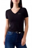 GUESS NEW SS VN MINI LOGO T-SHIRT ΜΠΛΟΥΖΑ ΓΥΝΑΙΚΕΙΑ BLACK