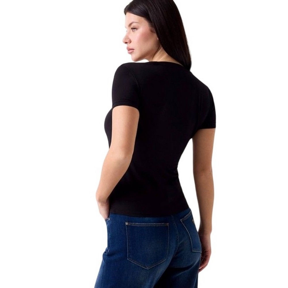 GUESS NEW SS VN MINI LOGO T-SHIRT ΜΠΛΟΥΖΑ ΓΥΝΑΙΚΕΙΑ BLACK