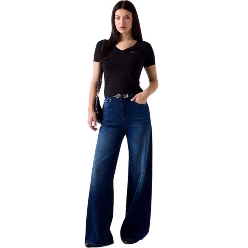 GUESS NEW SS VN MINI LOGO T-SHIRT ΜΠΛΟΥΖΑ ΓΥΝΑΙΚΕΙΑ BLACK