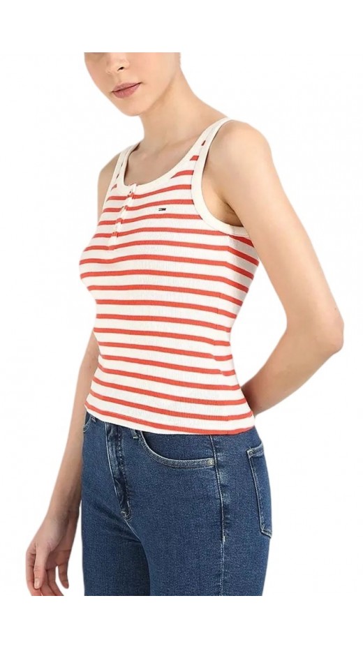 TOMMY JEANS SLIM BUTTON TANK ΤΟΠ ΓΥΝΑΙΚΕΙΟ ECRU