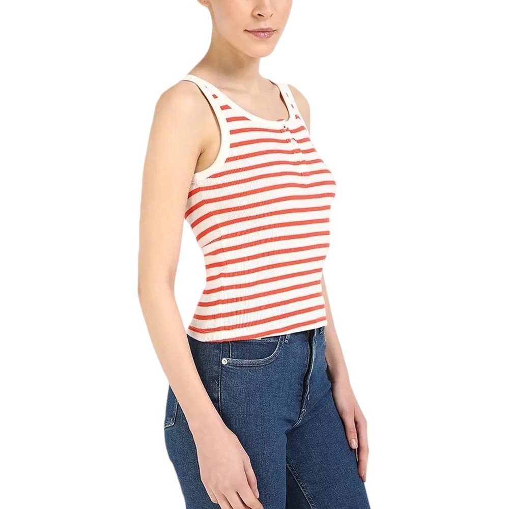 TOMMY JEANS SLIM BUTTON TANK ΤΟΠ ΓΥΝΑΙΚΕΙΟ ECRU