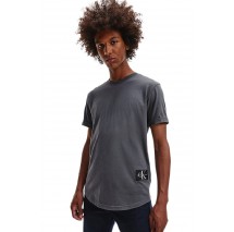 CALVIN KLEIN JEANS BADGE TURN UP SLEEVE  T-SHIRT ΑΝΤΡΙΚΟ GREY