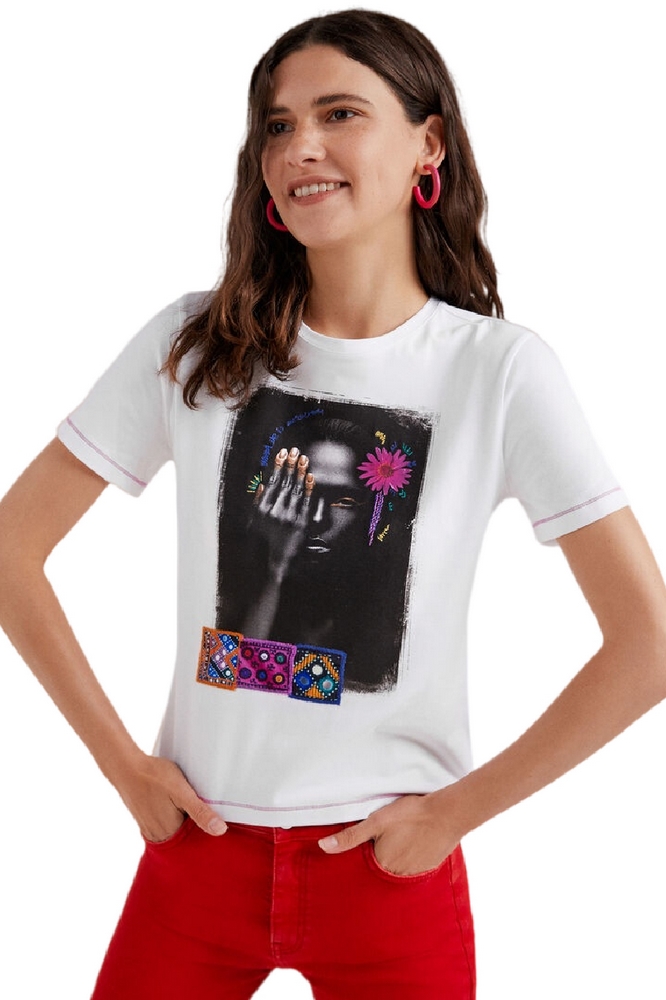 T-SHIRT  ΓΥΝΑΙΚΕΙΟ DESIGUAL WHITE