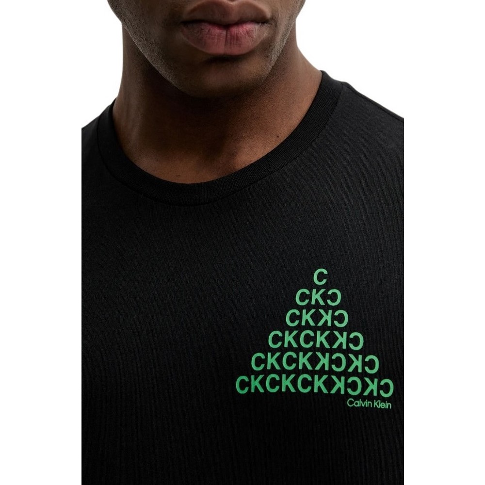 CALVIN KLEIN JEANS 20S CLVN BH PYRMD T-SHIRT ΜΠΛΟΥΖΑ ΑΝΔΡΙΚΗ BLACK