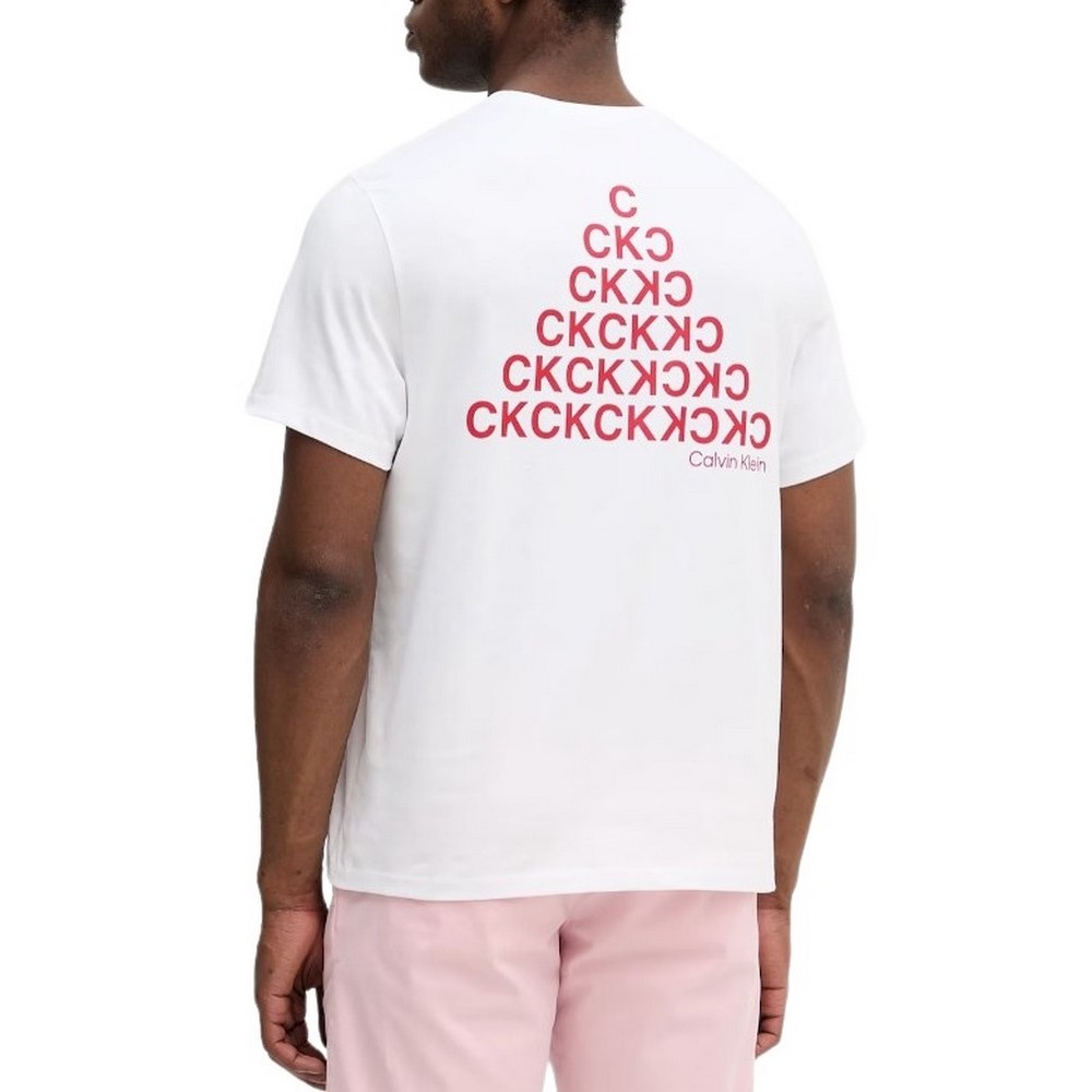CALVIN KLEIN JEANS 20S CLVN BH PYRMD T-SHIRT ΜΠΛΟΥΖΑ ΑΝΔΡΙΚΗ WHITE