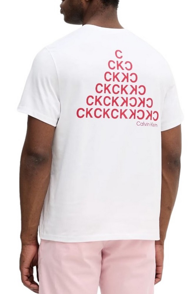 CALVIN KLEIN JEANS 20S CLVN BH PYRMD T-SHIRT ΜΠΛΟΥΖΑ ΑΝΔΡΙΚΗ WHITE