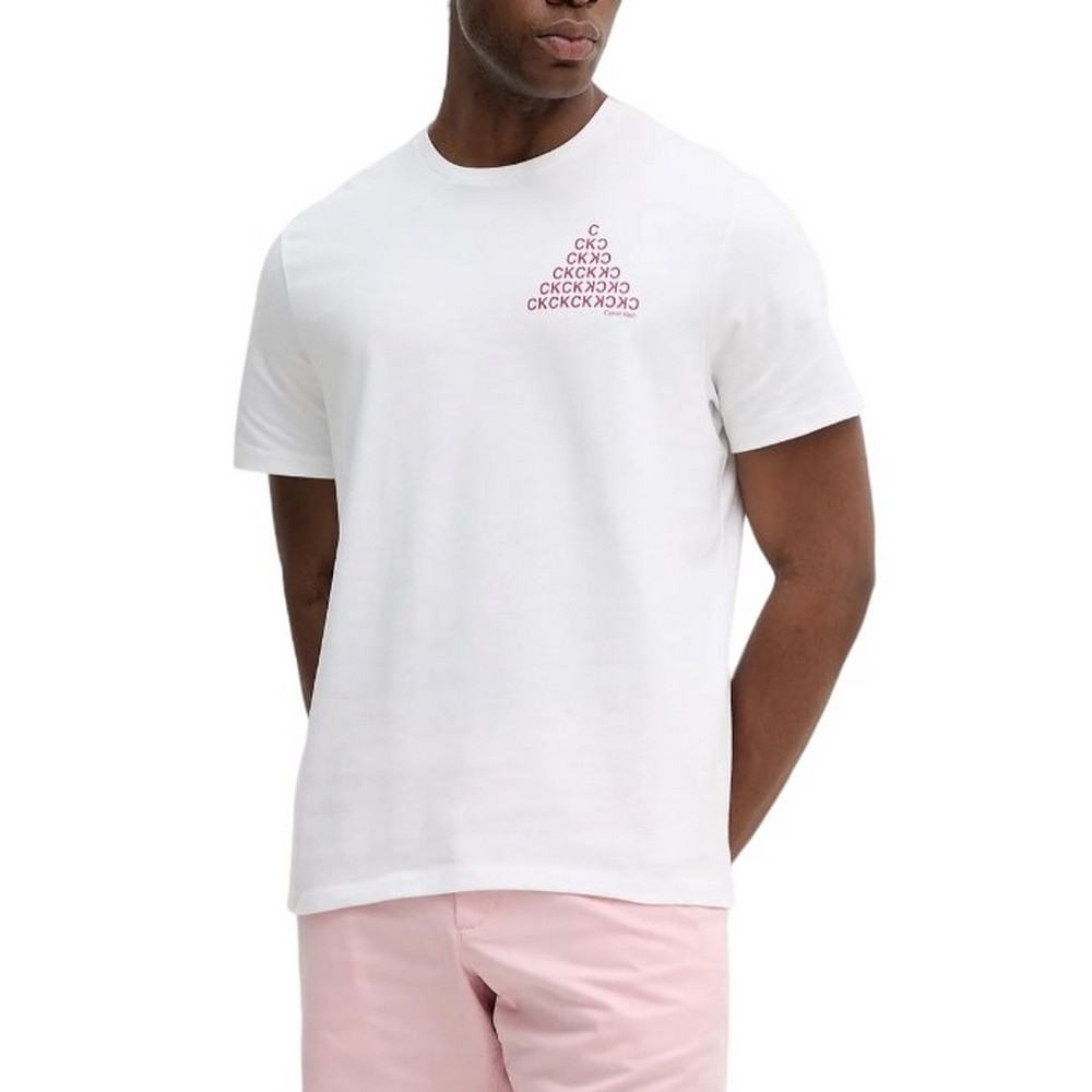 CALVIN KLEIN JEANS 20S CLVN BH PYRMD T-SHIRT ΜΠΛΟΥΖΑ ΑΝΔΡΙΚΗ WHITE