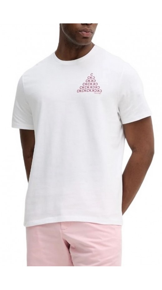 CALVIN KLEIN JEANS 20S CLVN BH PYRMD T-SHIRT ΜΠΛΟΥΖΑ ΑΝΔΡΙΚΗ WHITE