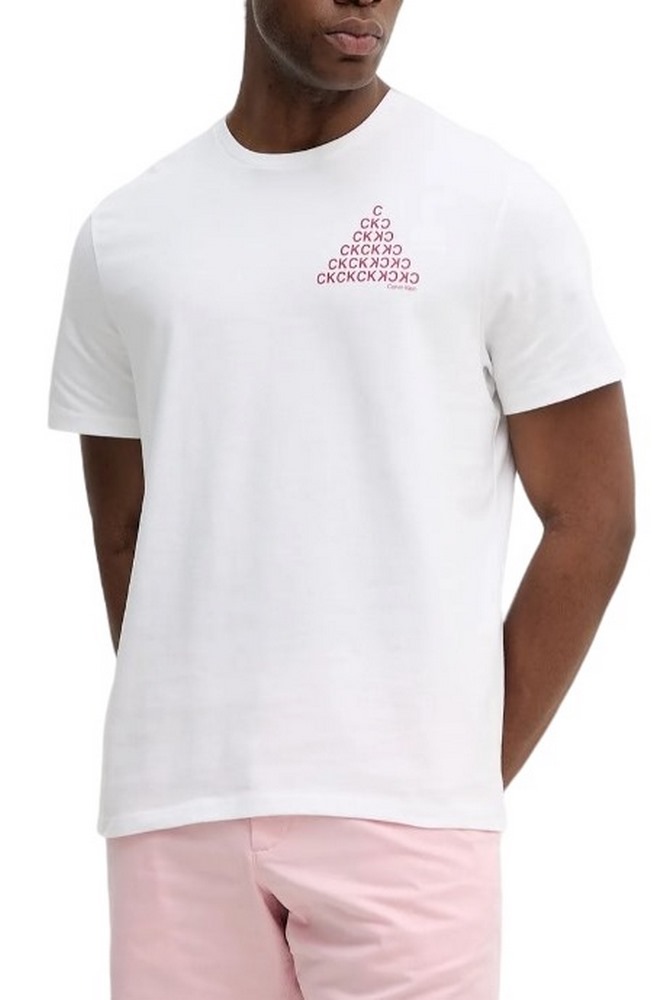 CALVIN KLEIN JEANS 20S CLVN BH PYRMD T-SHIRT ΜΠΛΟΥΖΑ ΑΝΔΡΙΚΗ WHITE