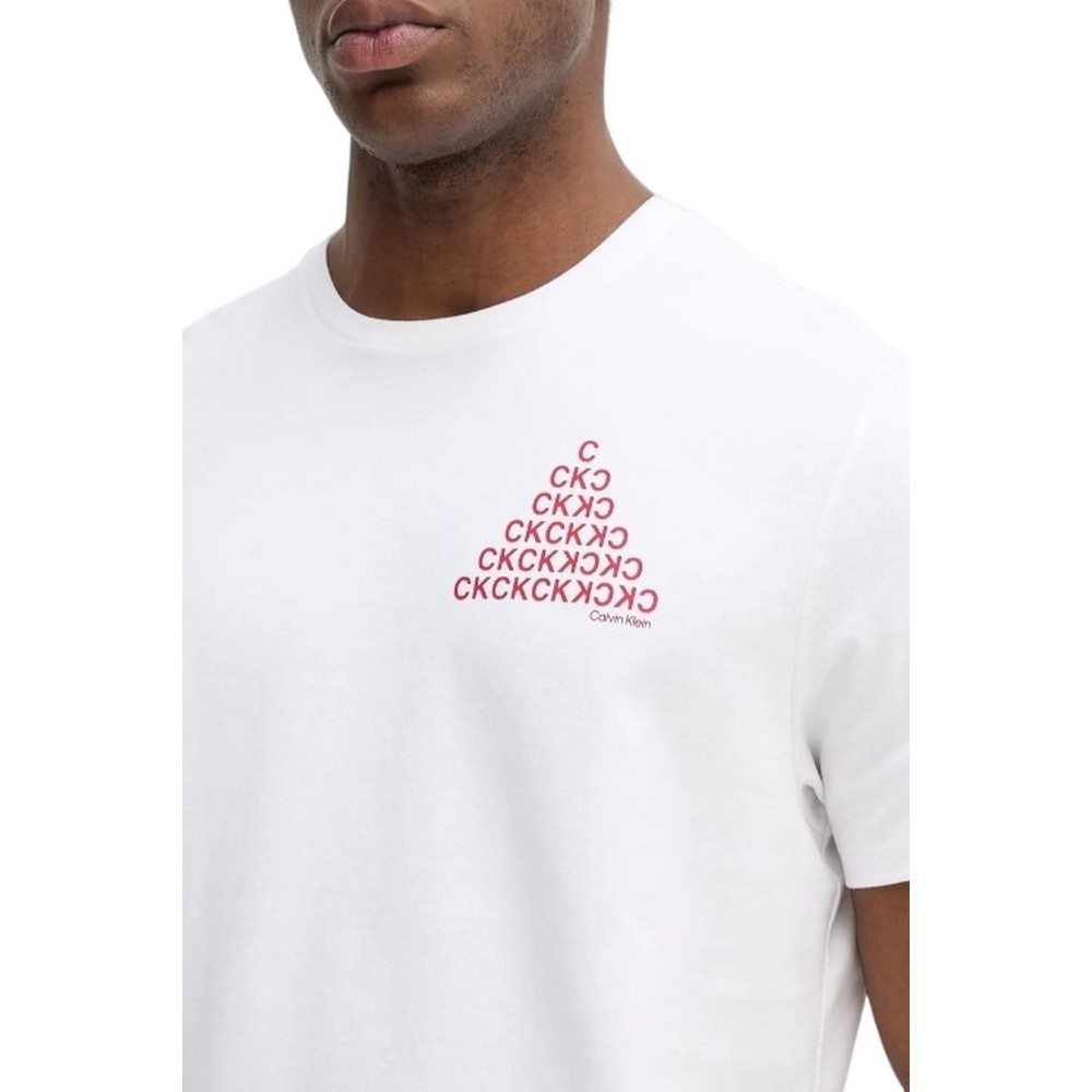 CALVIN KLEIN JEANS 20S CLVN BH PYRMD T-SHIRT ΜΠΛΟΥΖΑ ΑΝΔΡΙΚΗ WHITE