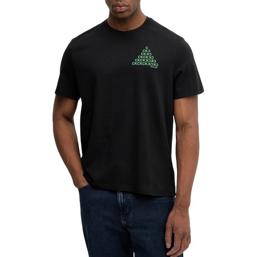 CALVIN KLEIN JEANS 20S CLVN BH PYRMD T-SHIRT ΜΠΛΟΥΖΑ ΑΝΔΡΙΚΗ BLACK