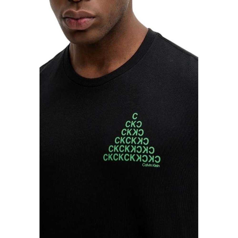 CALVIN KLEIN JEANS 20S CLVN BH PYRMD T-SHIRT ΜΠΛΟΥΖΑ ΑΝΔΡΙΚΗ BLACK