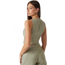 GUESS CAMILLE BUTTONED VEST ΓΙΛΕΚΟ ΓΥΝΑΙΚΕΙΟ GREEN