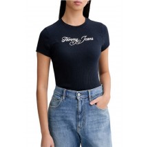 TOMMY JEANS SLIM ESS LOGO 1 RIB TEE EXT ΜΠΛΟΥΖΑ ΓΥΝΑΙΚΕΙΑ DARK NAVY