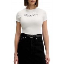 TOMMY JEANS SLIM ESS LOGO 1 RIB TEE EXT ΜΠΛΟΥΖΑ ΓΥΝΑΙΚΕΙΑ ECRU