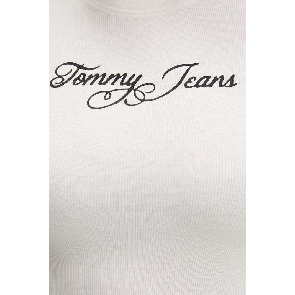 TOMMY JEANS SLIM ESS LOGO 1 RIB TEE EXT ΜΠΛΟΥΖΑ ΓΥΝΑΙΚΕΙΑ ECRU