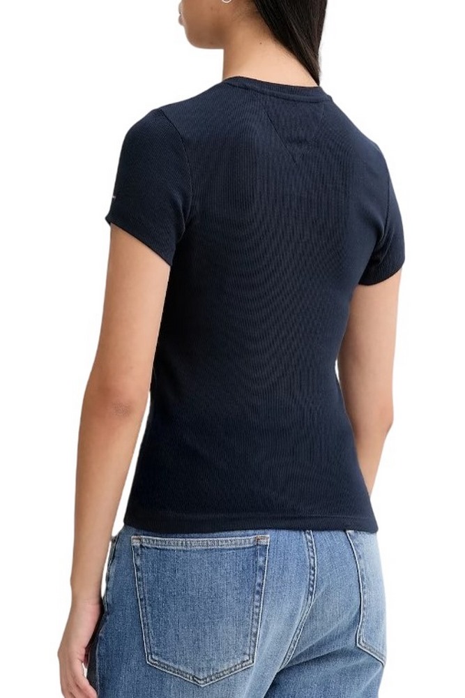 TOMMY JEANS SLIM ESS LOGO 1 RIB TEE EXT ΜΠΛΟΥΖΑ ΓΥΝΑΙΚΕΙΑ DARK NAVY