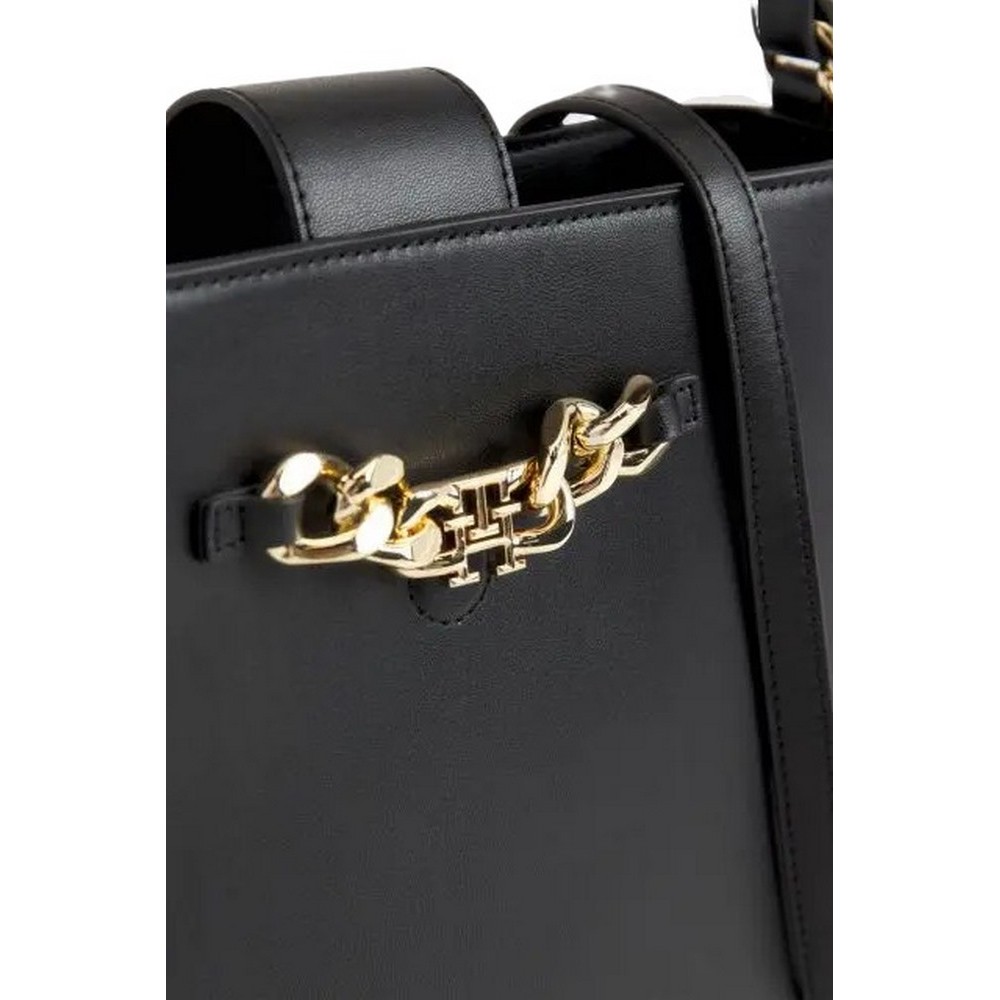 TOMMY HILFIGER TH LUXE SATCHEL ΤΣΑΝΤΑ ΓΥΝΑΙΚΕΙΑ BLACK
