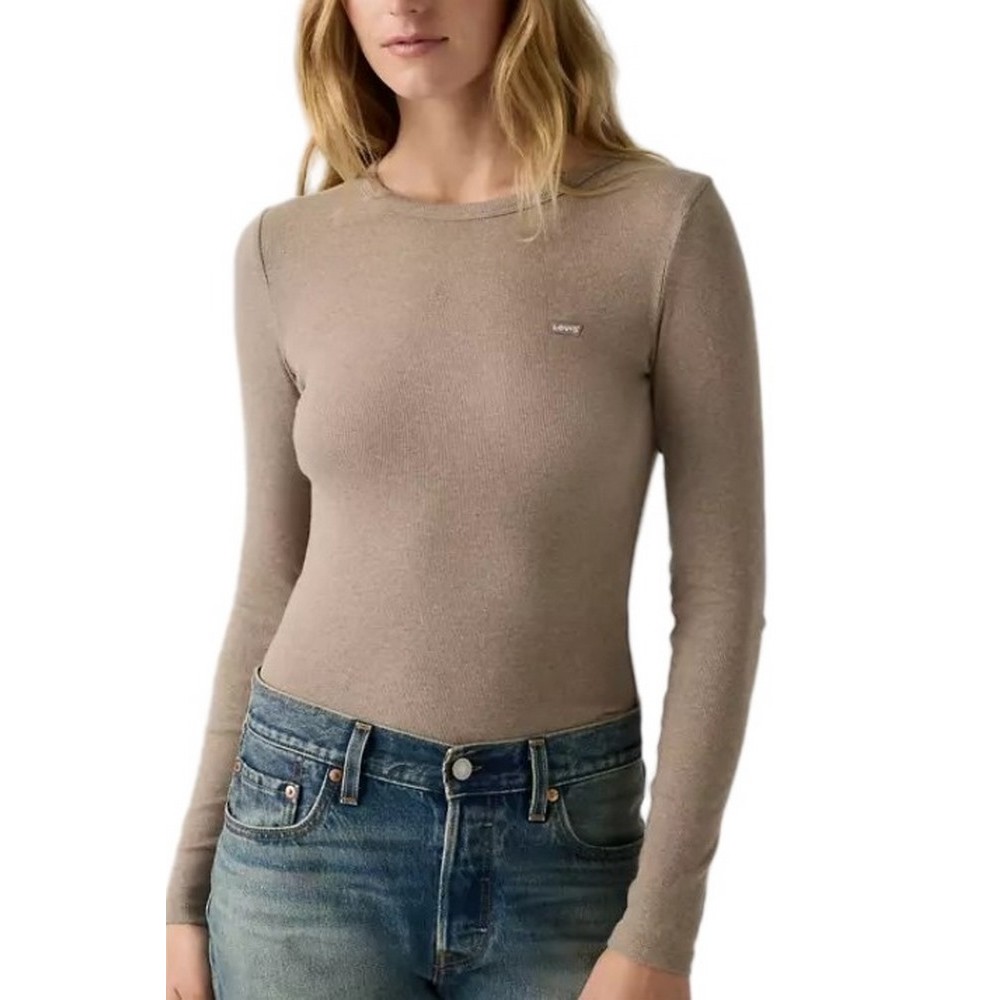 LEVIS HAYES TEE ΜΠΛΟΥΖΑ ΜΑΚΡΥΜΑΝΙΚΗ ΓΥΝΑΙΚΕΙΑ MOCHA