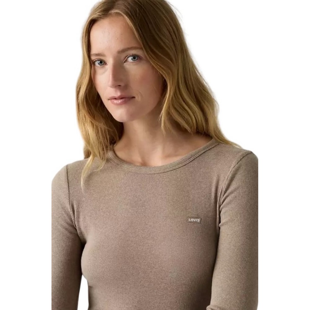 LEVIS HAYES TEE ΜΠΛΟΥΖΑ ΜΑΚΡΥΜΑΝΙΚΗ ΓΥΝΑΙΚΕΙΑ MOCHA