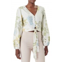 GUESS LS SHIRLEY LINEN TOP ΠΟΥΚΑΜΙΣΟ ΓΥΝΑΙΚΕΙΟ FLORAL