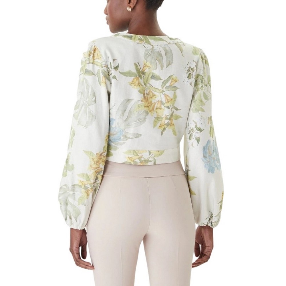 GUESS LS SHIRLEY LINEN TOP ΠΟΥΚΑΜΙΣΟ ΓΥΝΑΙΚΕΙΟ FLORAL