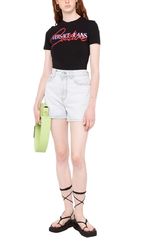 T-SHIRT PRINT LOGORUBBER ΓΥΝΑΙΚΕΙΟ VERSACE JEANS COUTURE BLACK