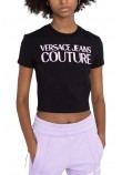 T-SHIRT HOLO LOGO ΓΥΝΑΙΚΕΙΟ VERSACE JEANS COUTURE BLACK T-SHIRT HOLO LOGO ΓΥΝΑΙΚΕΙΟ VERSACE JEANS COUTURE BLACK