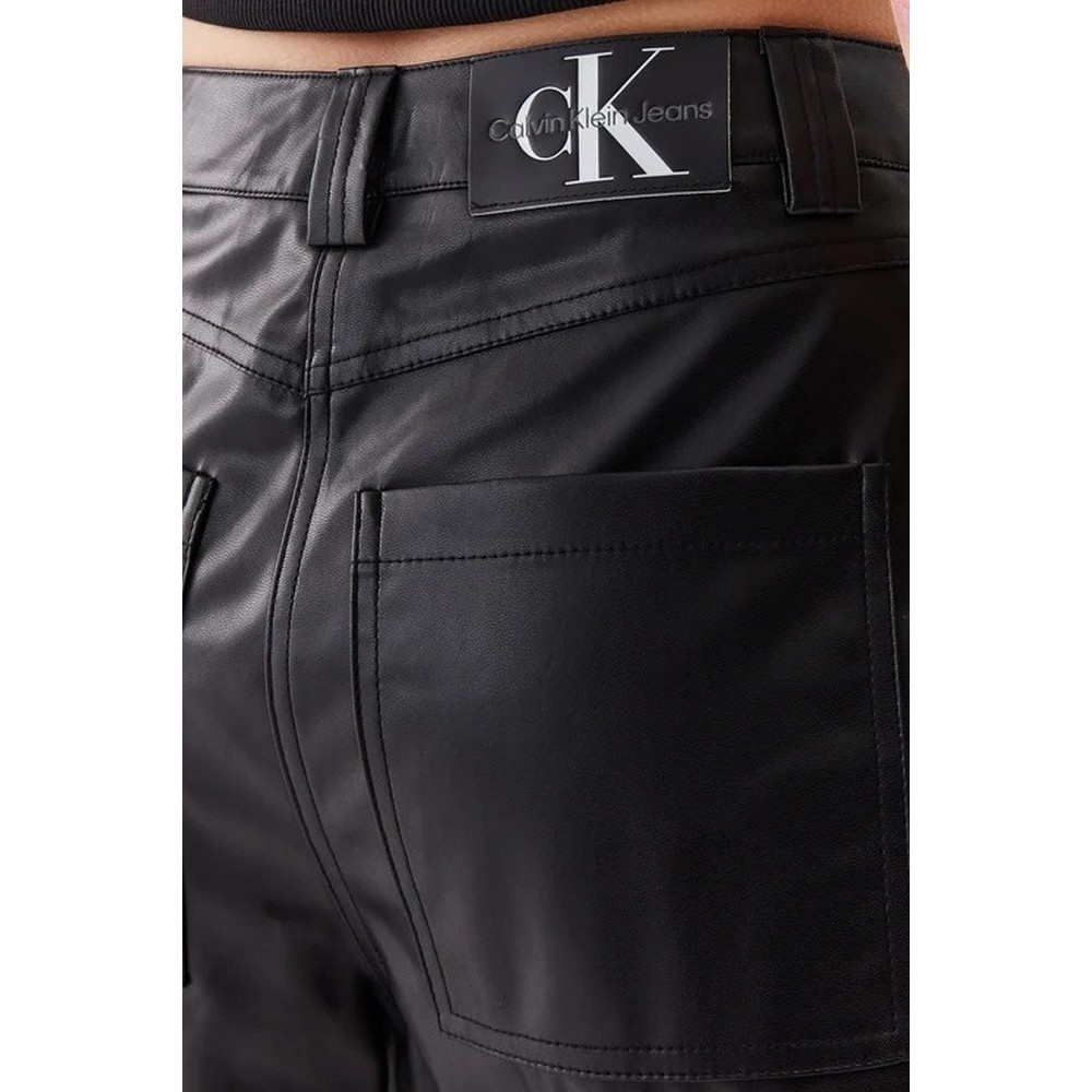 CALVIN KLEIN JEANS FAYX LEATHER HIGH RISE STRAIGHT ΠΑΝΤΕΛΟΝΙ ΓΥΝΑΙΚΕΙΟ BLACK