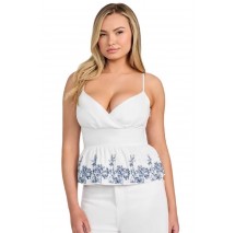GUESS BLANCHE PLACE EMBRO ΤΟΠ ΓΥΝΑΙΚΕΙΟ WHITE