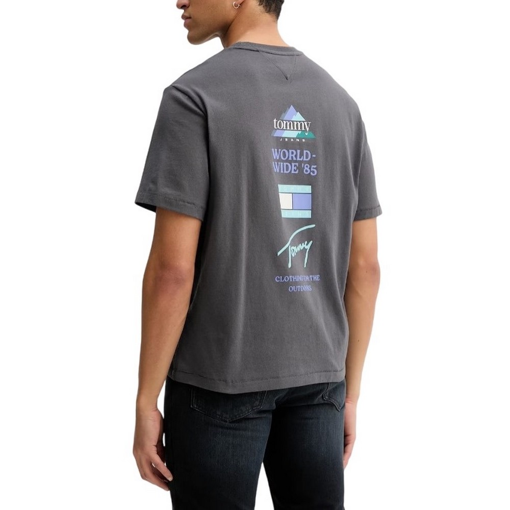 TOMMY JEANS 90S PEAKS BACKPRINT T-SHIRT ΑΝΔΡΙΚΟ WASHED BLACK