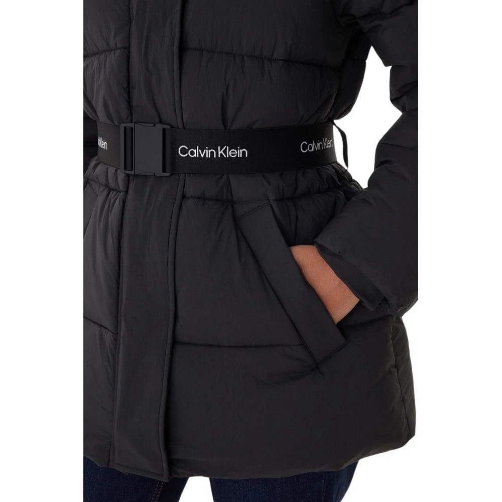CALVIN KLEIN JEANS BELTED MIDWEIGHT PUFFER ΜΠΟΥΦΑΝ ΓΥΝΑΙΚΕΙΟ BLACK