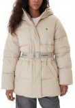 CALVIN KLEIN JEANS BELTED MIDWEIGHT PUFFER ΜΠΟΥΦΑΝ ΓΥΝΑΙΚΕΙΟ BEIGE