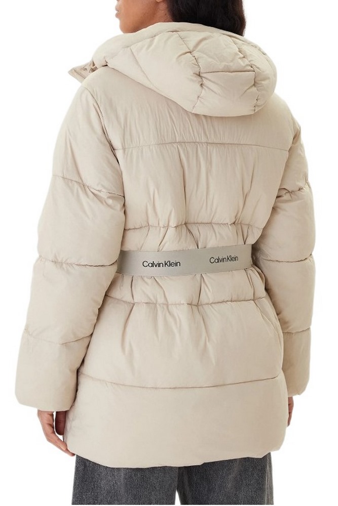 CALVIN KLEIN JEANS BELTED MIDWEIGHT PUFFER ΜΠΟΥΦΑΝ ΓΥΝΑΙΚΕΙΟ BEIGE