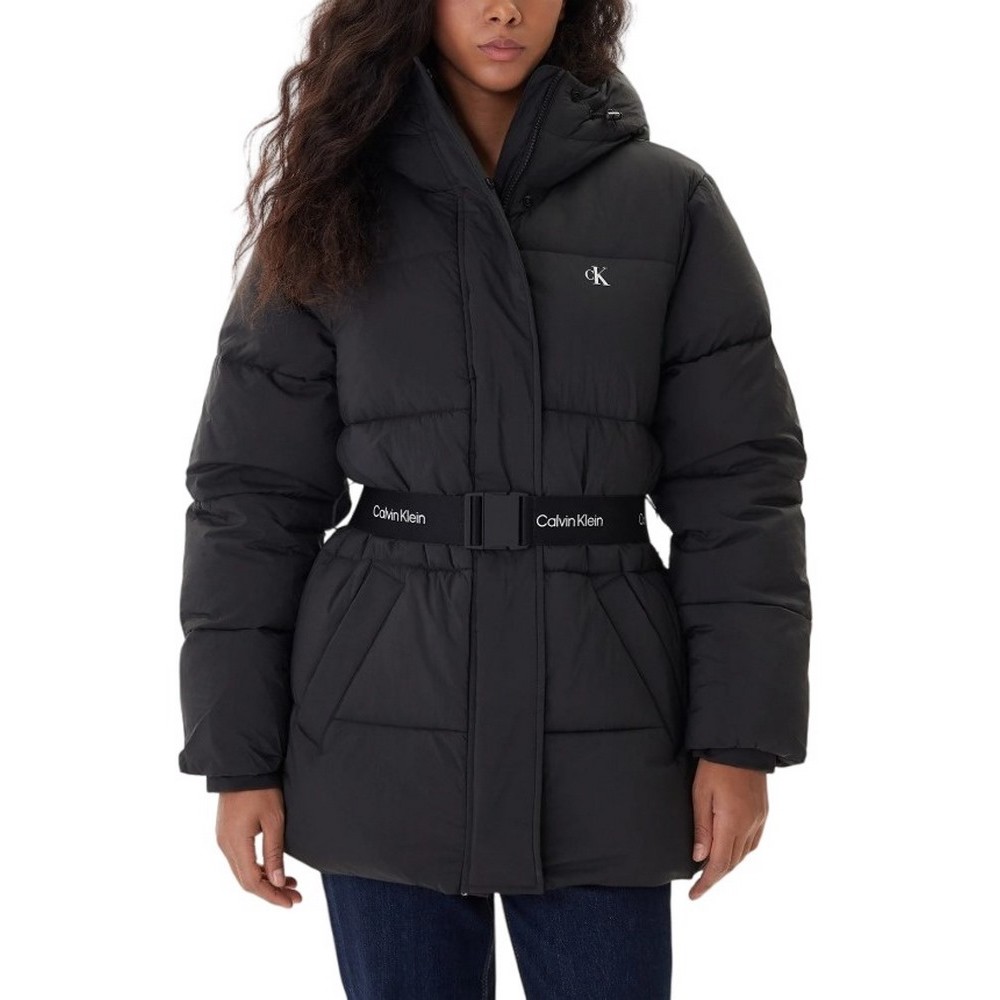 CALVIN KLEIN JEANS BELTED MIDWEIGHT PUFFER ΜΠΟΥΦΑΝ ΓΥΝΑΙΚΕΙΟ BLACK