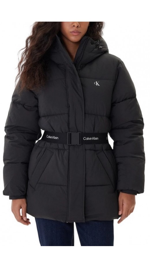 CALVIN KLEIN JEANS BELTED MIDWEIGHT PUFFER ΜΠΟΥΦΑΝ ΓΥΝΑΙΚΕΙΟ BLACK