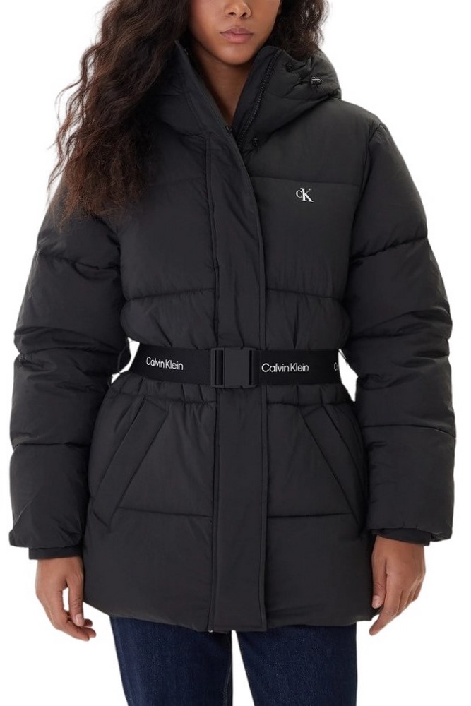 CALVIN KLEIN JEANS BELTED MIDWEIGHT PUFFER ΜΠΟΥΦΑΝ ΓΥΝΑΙΚΕΙΟ BLACK
