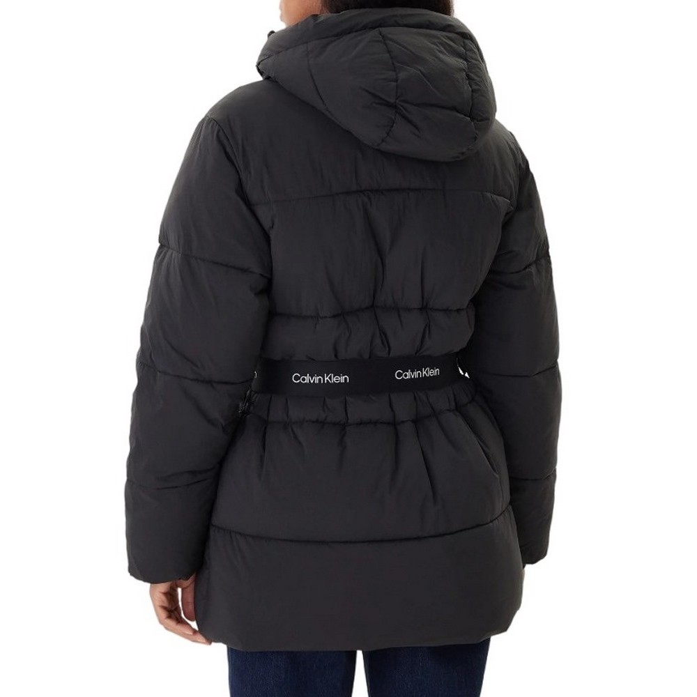 CALVIN KLEIN JEANS BELTED MIDWEIGHT PUFFER ΜΠΟΥΦΑΝ ΓΥΝΑΙΚΕΙΟ BLACK