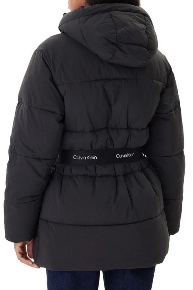 CALVIN KLEIN JEANS BELTED MIDWEIGHT PUFFER ΜΠΟΥΦΑΝ ΓΥΝΑΙΚΕΙΟ BLACK