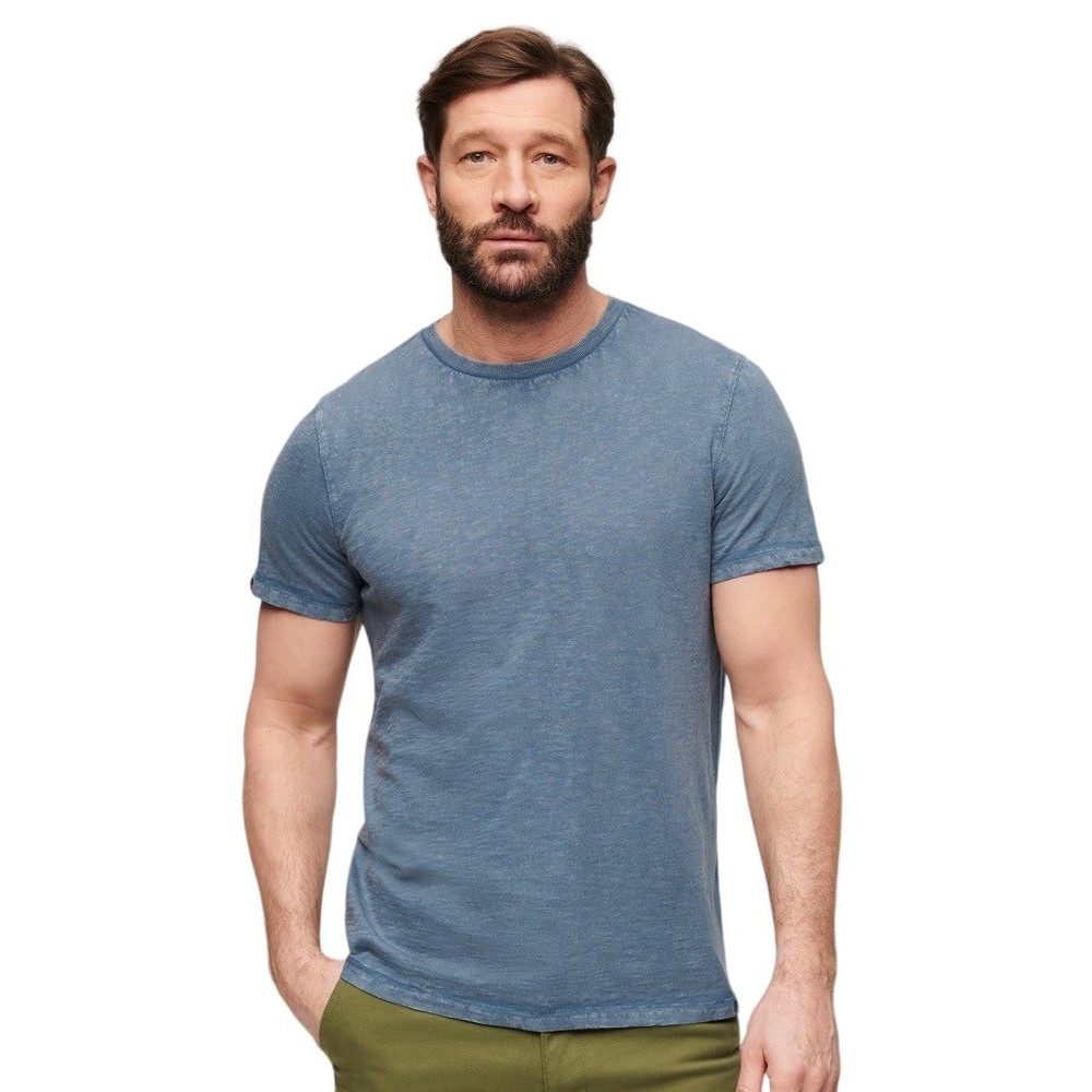 SUPERDRY STUD CREW NECK SLUB T-SHIRT ΜΠΛΟΥΖΑ ΑΝΔΡΙΚΗ BLUE