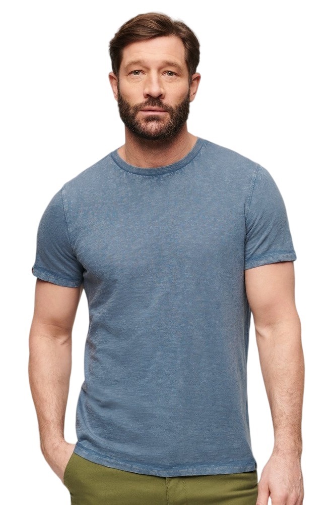 SUPERDRY STUD CREW NECK SLUB T-SHIRT ΜΠΛΟΥΖΑ ΑΝΔΡΙΚΗ BLUE