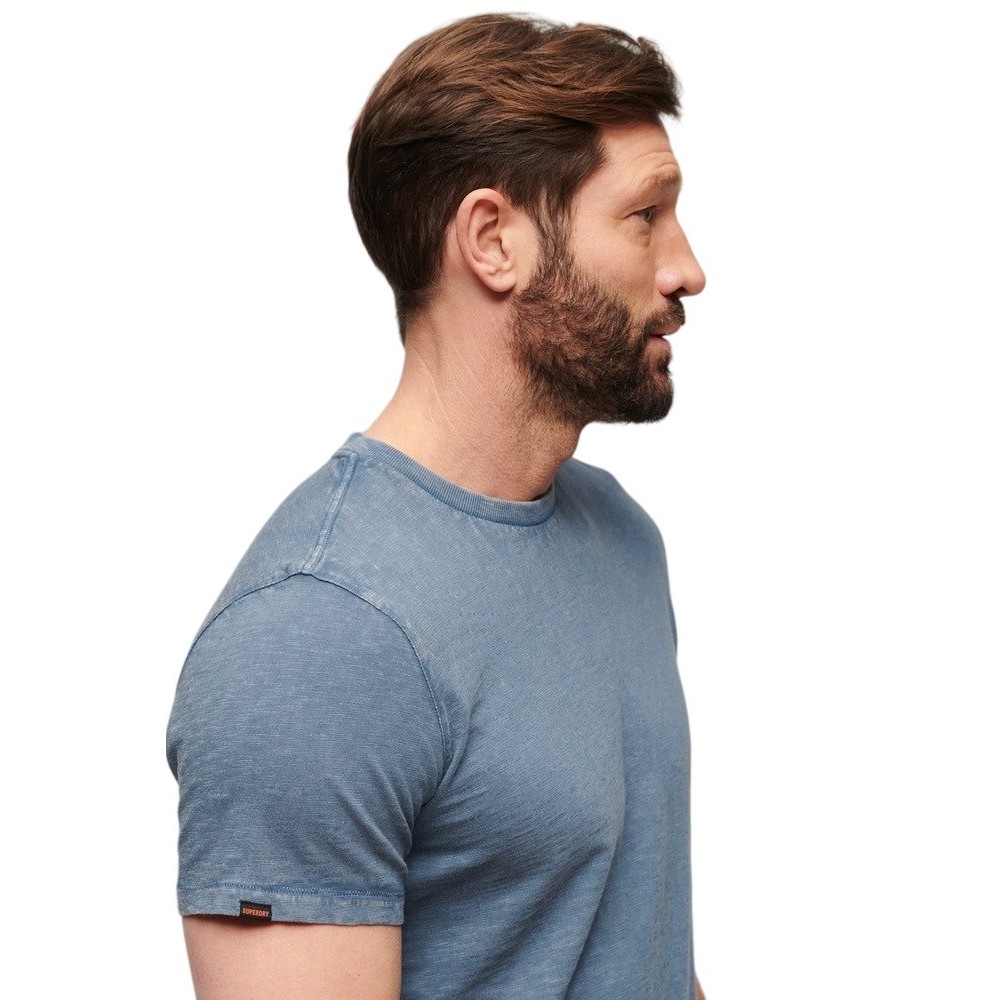 SUPERDRY STUD CREW NECK SLUB T-SHIRT ΜΠΛΟΥΖΑ ΑΝΔΡΙΚΗ BLUE