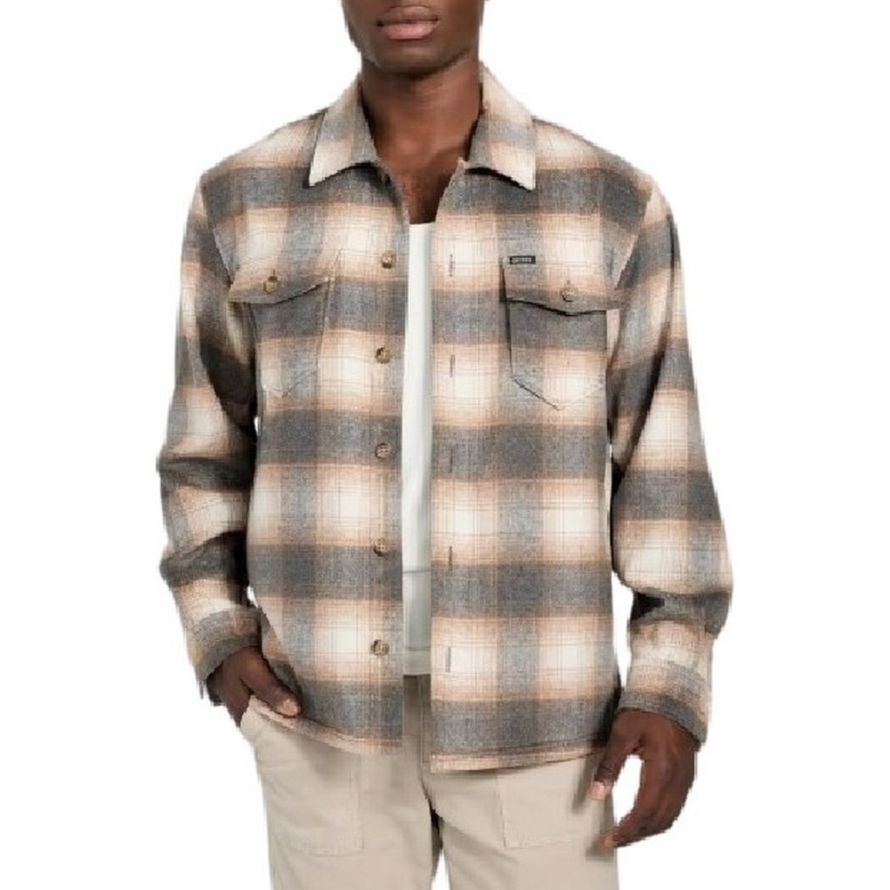 GUESS LS CHECK OVERSHIRT ΠΟΥΚΑΜΙΣΟ ΑΝΔΡΙΚΟ BROWN
