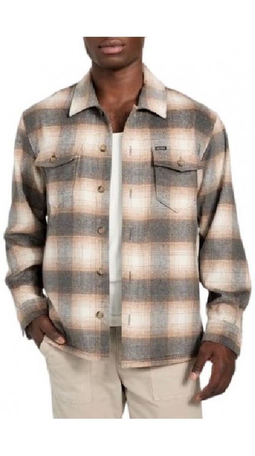 GUESS LS CHECK OVERSHIRT ΠΟΥΚΑΜΙΣΟ ΑΝΔΡΙΚΟ BROWN