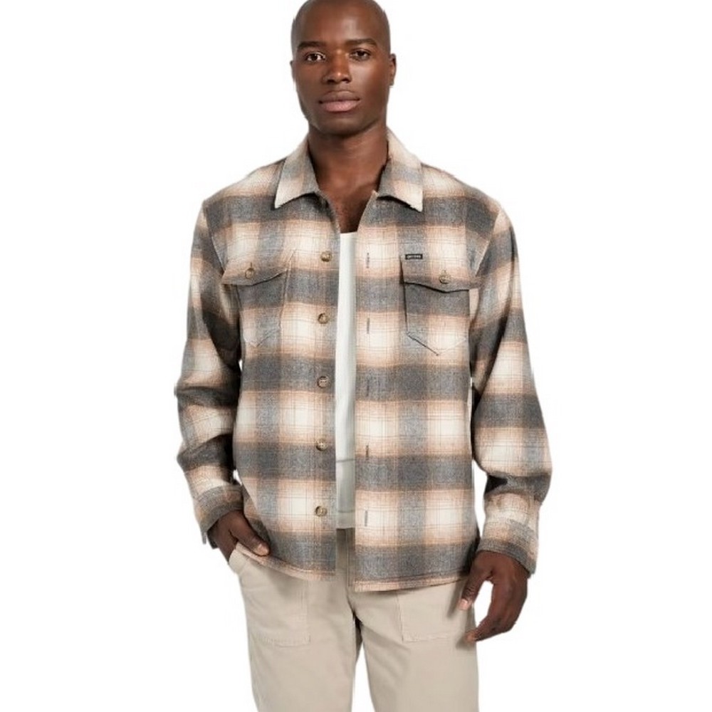GUESS LS CHECK OVERSHIRT ΠΟΥΚΑΜΙΣΟ ΑΝΔΡΙΚΟ BROWN