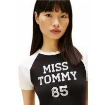 TOMMY JEANS SLIM SH MISS TOMMY TEE T-SHIRT ΜΠΛΟΥΖΑ ΓΥΝΑΙΚΕΙΑ BLACK