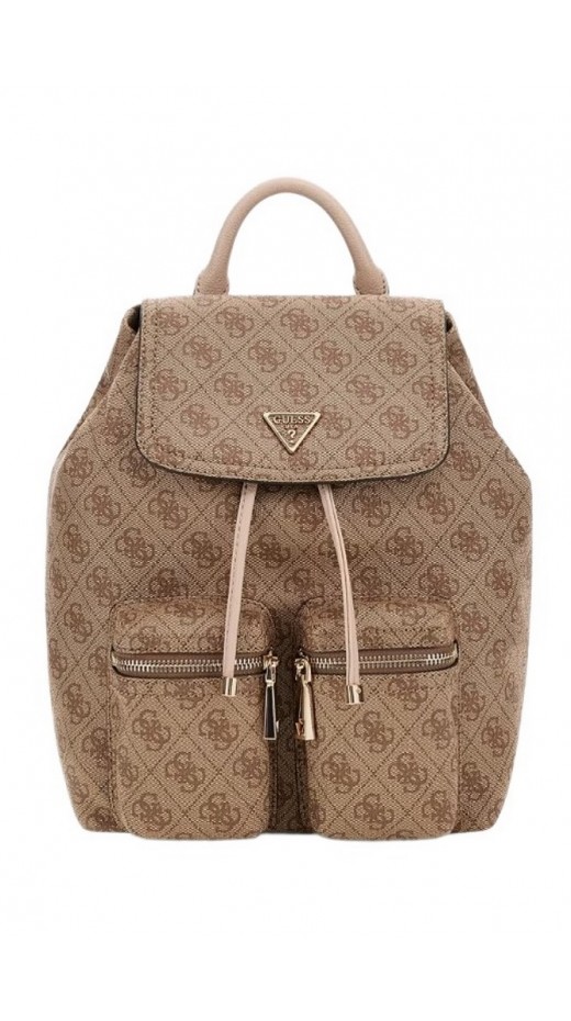 GUESS MANHATTAN II FLAP BACKPACK ΤΣΑΝΤΑ ΓΥΝΑΙΚΕΙΑ LATTE