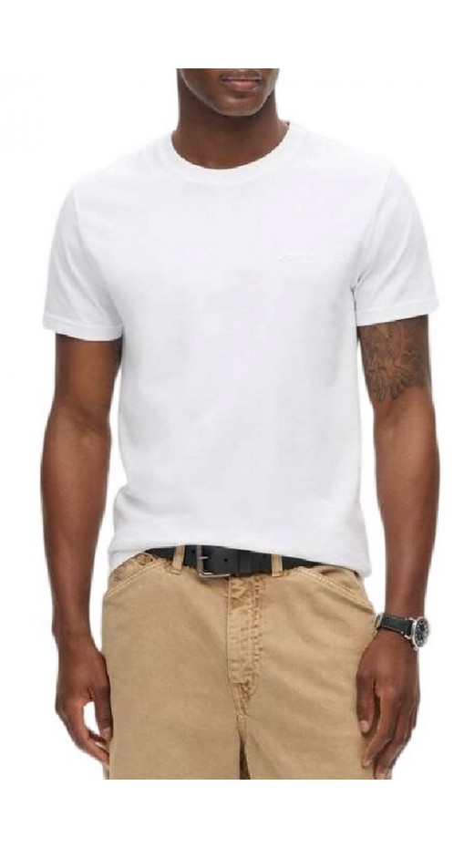 SUPERDRY ESSENTIAL LOGO EMB T-SHIRT ΜΠΛΟΥΖΑ ΑΝΔΡΙΚΗ BRIGHT WHITE