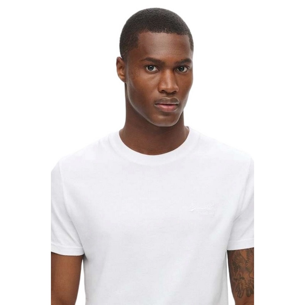 SUPERDRY ESSENTIAL LOGO EMB T-SHIRT ΜΠΛΟΥΖΑ ΑΝΔΡΙΚΗ BRIGHT WHITE