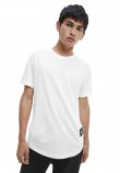 CALVIN KLEIN JEANS BADGE TURN UP SLEEVE  T-SHIRT ΑΝΤΡΙΚΟ WHITE